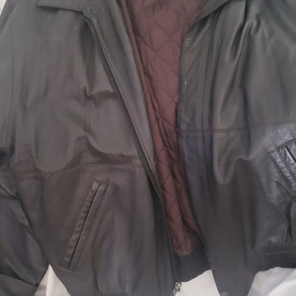 real leather brown bomber style jacket - Picture 4 of 7